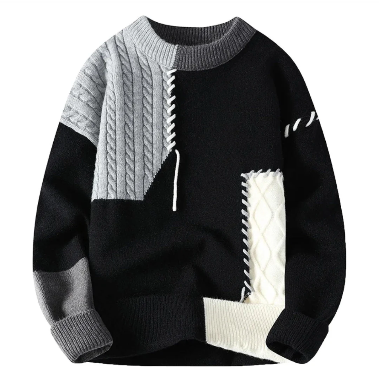 Lavishly™ | Artistic Patchwork Sweater